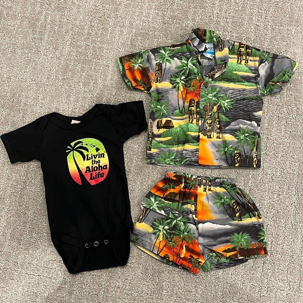 RJC Baby Boy Hawaiian Outfit Set Size 6months